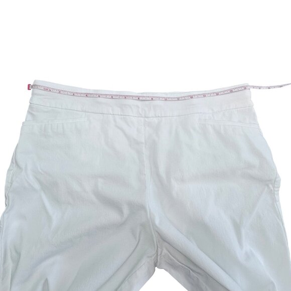 Chico's Pants Size 2 R 12R Large White Cropped Pants Wide Leg Pull On Stretch - Picture 10 of 13